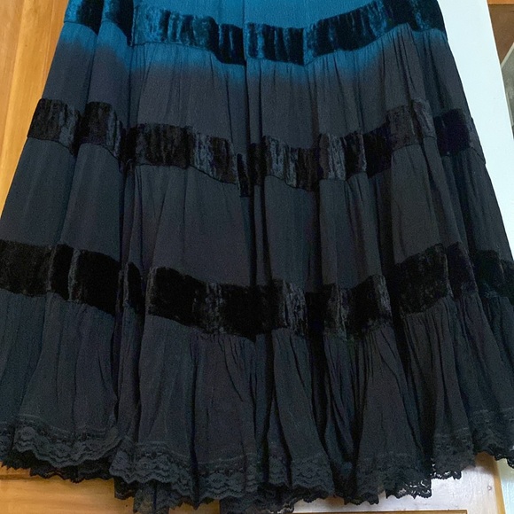 Vintage Boho Tiered Ombré Maxi Skirt - Picture 2 of 6